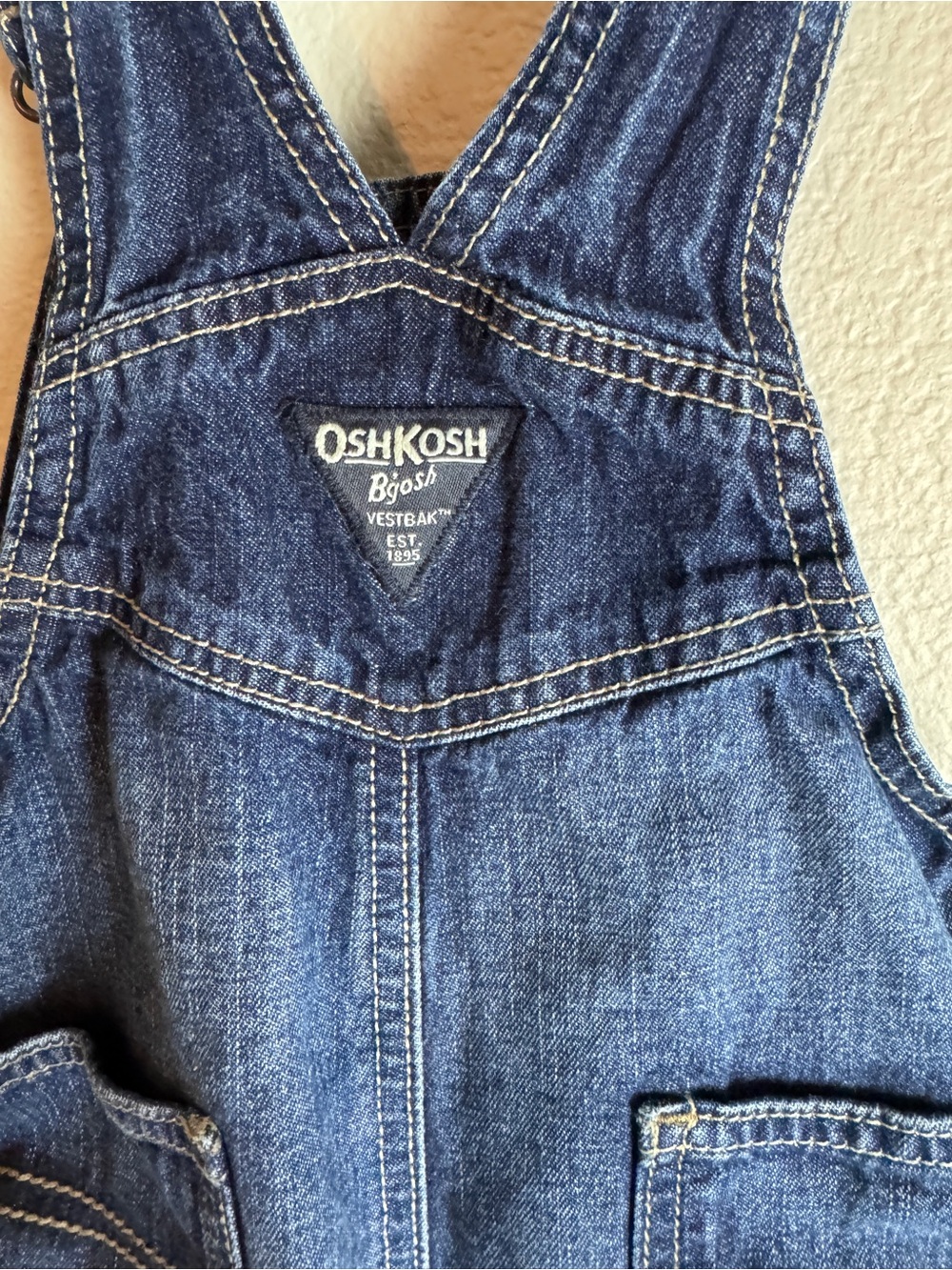 OshKosh B'gosh Indigo Denim Short Overalls for Kids 12M - Picture 11 of 15